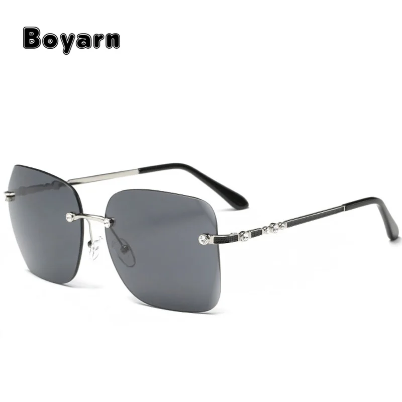 LumiSyne Randlos Sonnenbrille Damen Diamant Schneiden Transparente Verlaufsgl/äser Strasssteine Verziert Rahmen UV400 /Übergro/ß Sonnenbrille Rahmenlos