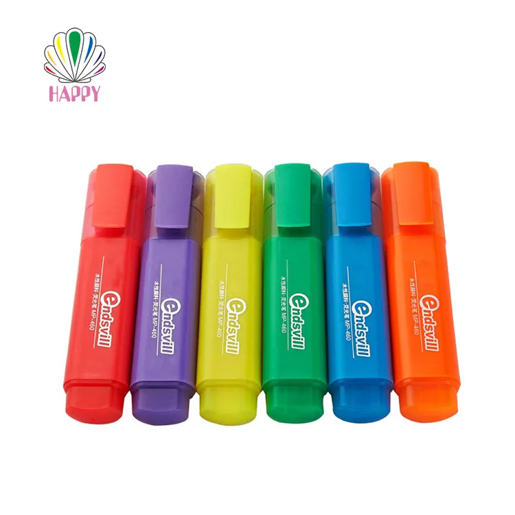 Colored Sharpie Marker Pen Highlighter Rainbow Customized Logo Set HAPPY Office & School Markers Stamp Highlighter Custom Shape