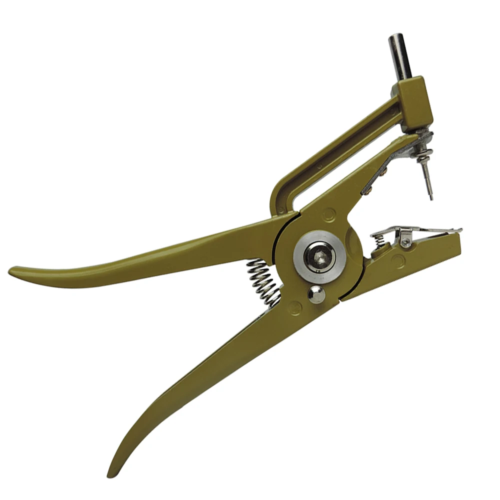 Automatic Rebound Ear Tags Applicator Vertical Hydraulic Ear Tag Pliers Identification Tool for Animal 2pcs Ear Tagger Pins