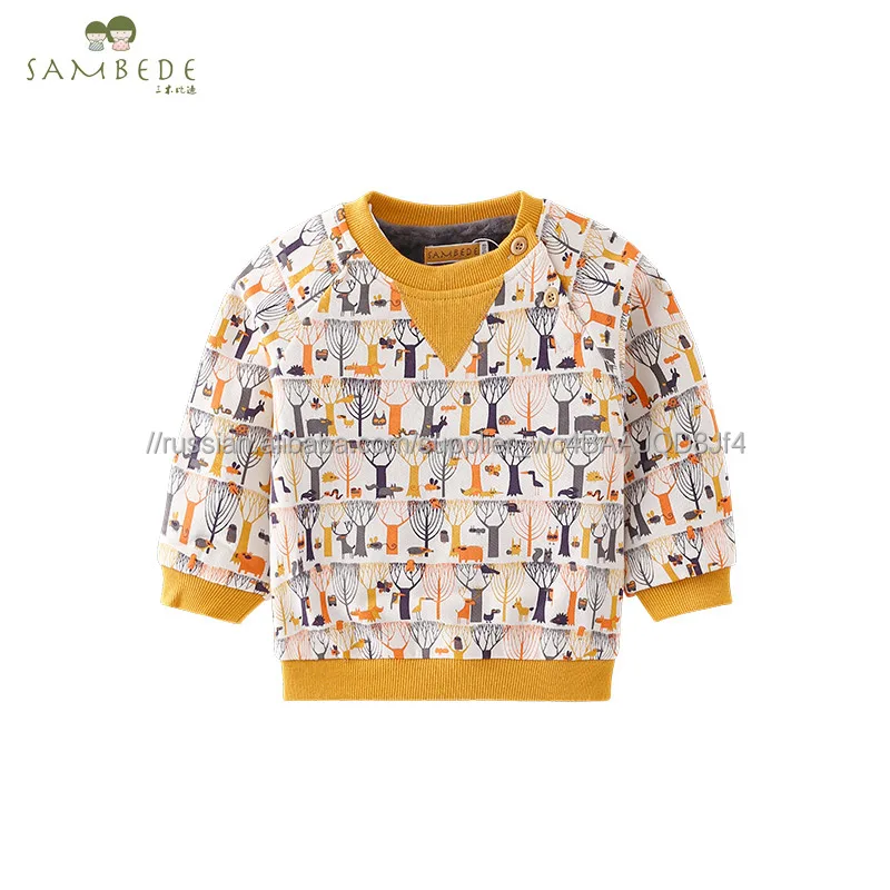 
 Sambede унисекс От 1 до 5 лет Детская одежда Толстая Толстовка высокого качества для зимних SM6D5702  