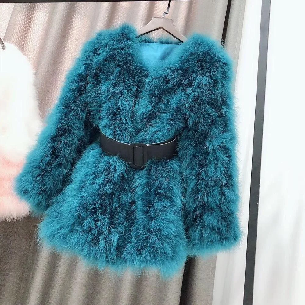 ostrich feather coat