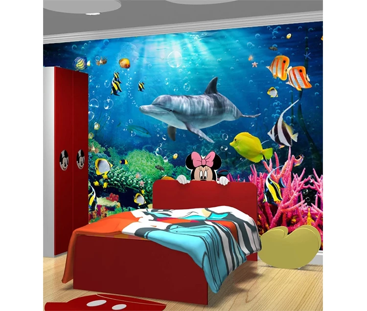 3D Dolphin 1444 Wall Paper Print Decal Deco Wall Mural Self-Adhesive  Wallpaper AJ US Lv (Vinyl (No Glue & Removable), 【123”x87”】 312x219cm(WxH))  