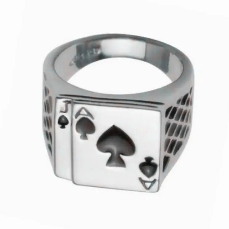 Ace of Spades Gold Alloy Ring