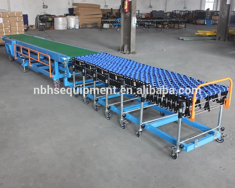 Incline Industrial Adjustable  Belt Conveyor Container Loading Ramp Used