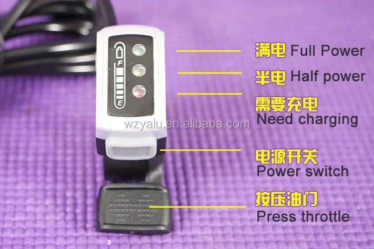 EVFITTING 24V Wuxing 106DX E-bike Thumb Throttle Accelerator Gas Handle With Battery Level Indicator