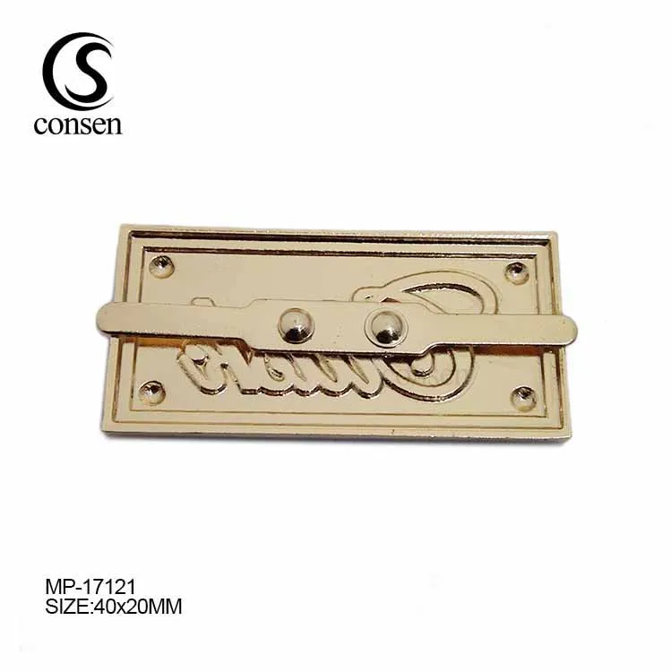 Bag Accessories Brand Name Engraved Custom Metal logo Plate for Handbags