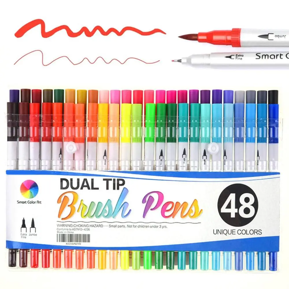 Coloring Markers Set for Adults Kids Teen 36 Dual Brush Pens Fine Tip Art  Color