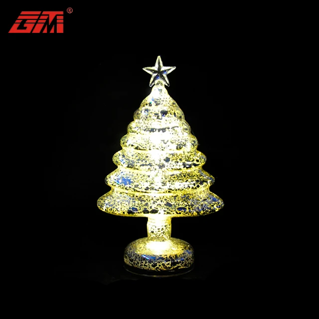 Hot sale glass christmas tree with ornaments christmas tree decoration item manufacture