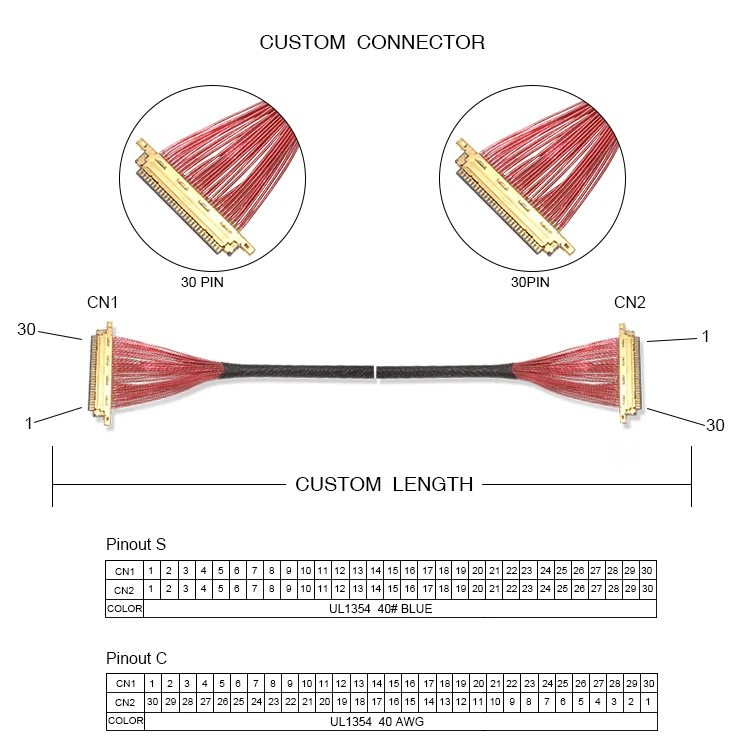 Ipex 20453 Micro Coaxial Connector Fir 41pin Lvds Cable - China Ipex 20453  Cable, 41pin Lvds Cable