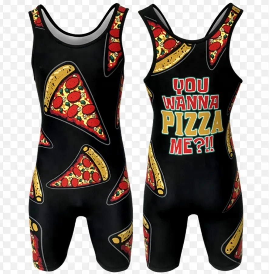 Sublimated Funny Pizza Wrestling Singlet With High Quality For Competition  Players - Buy China Wrestling Singlets,Cheap Sublimated Wrestling Singlets,Sublimation  Wrestling Singlets For Sale Product on 