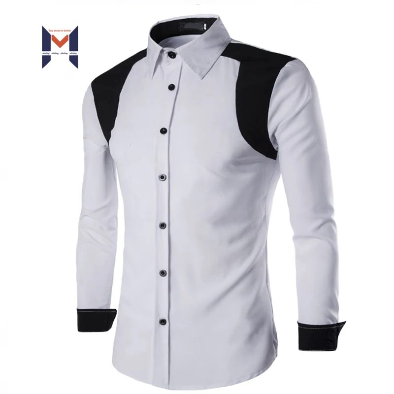 Men's Royal Blue Dress Shirt High Quality And Tie Mandarin Collar