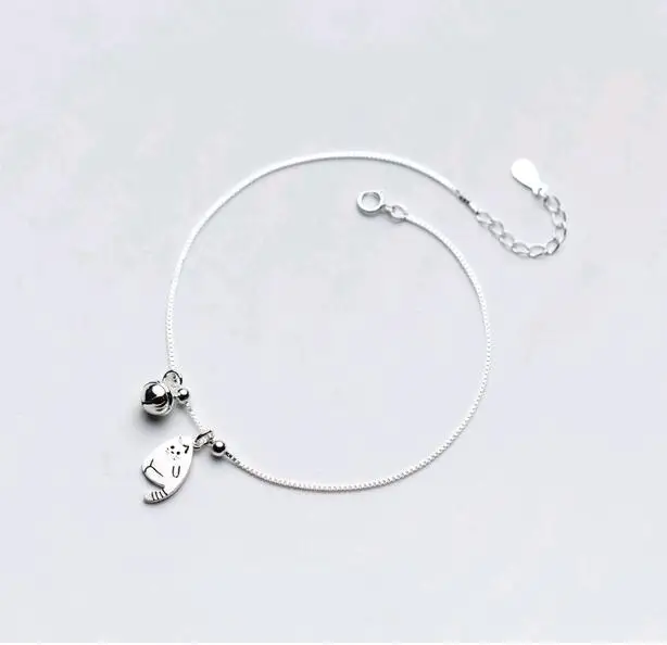 sterling silver cat bracelet