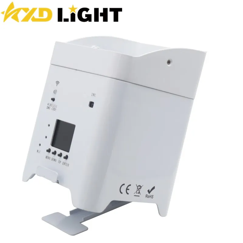 Wireless DMX Par Light with Battery Operated 4x18w RGBWA UV 6in1 Square Case Wall Washer Wedding Uplighter LED Par Disco Lights