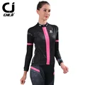 Autumn Cycling Set Women Pro Cheji Bike Jersey Bicycle Clothes Cycling Jersey Black Biking Suit Women