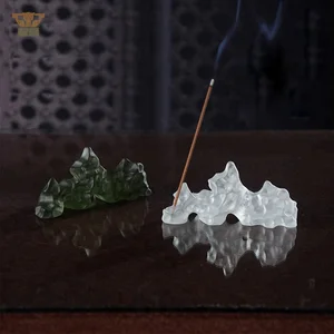 Crystal Casting Glass Taihu Lake Stone Shape Tea End Table Decor Incense Accessories Pen Rack