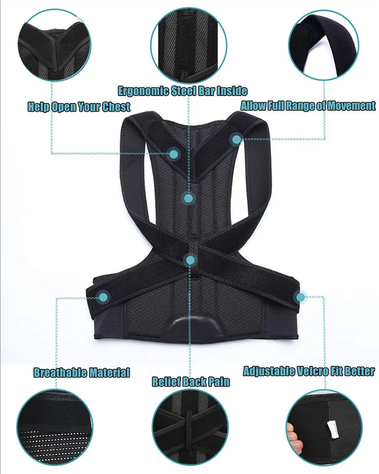Back Brace Posture Corrector Best Fully Adjustable Support Brace ...