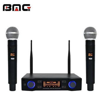 Microfono Wireless UHF Professionale 2 Pezzi Con Ricevitore USB – Per Karaoke, Registrazione, Feste