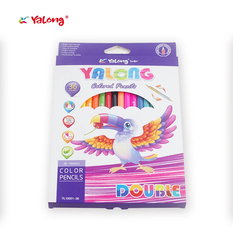 Лидер продаж карандаш с двумя наконечниками 36 цветов Yalong 18 шт. деревянный индивидуальным логотипом двойные цвета