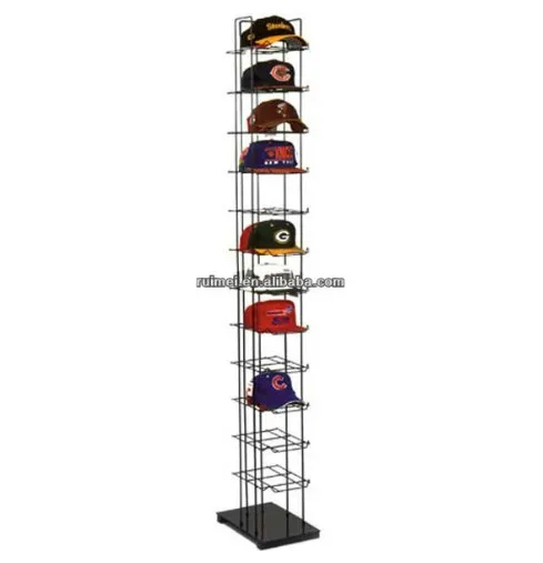 Baseball Caps Display Rack Baseball Hat Headwear Rack Floor Standing Rack Tower