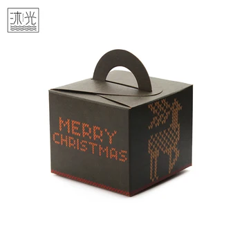 China Factory Direct Sale Stock Xmas Gift Kraft Paper Christmas Sweets Packing Boxes