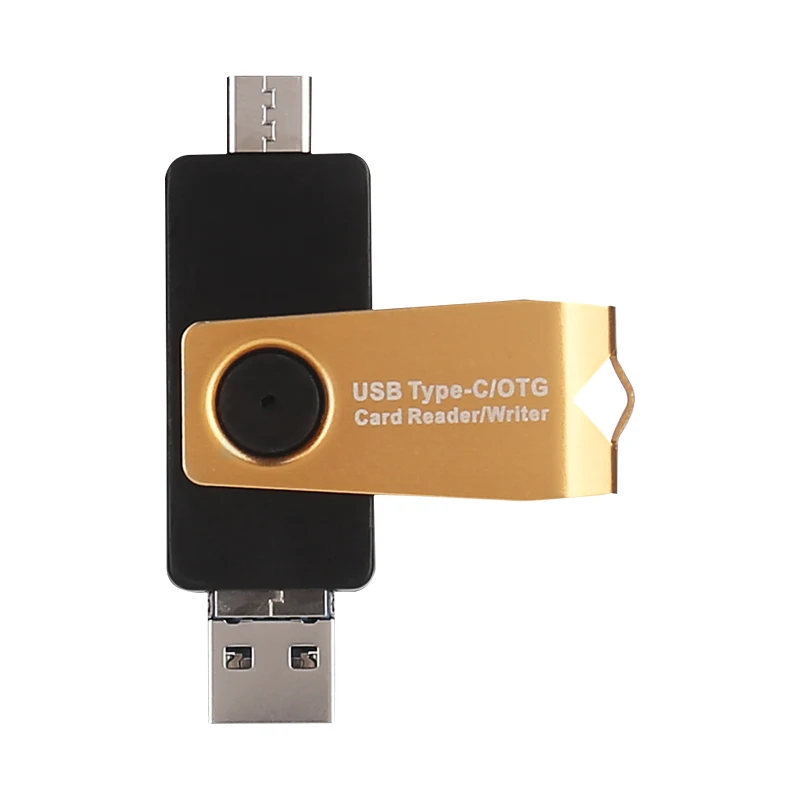 Notebook et Smartphone avec Fonction OTG. Ansodo Type-C USB-A et Micro USB 2.0 Adaptateur de Carte Mémoire en Aluminium pour PC Lecteur de Cartes SD/Micro SD 