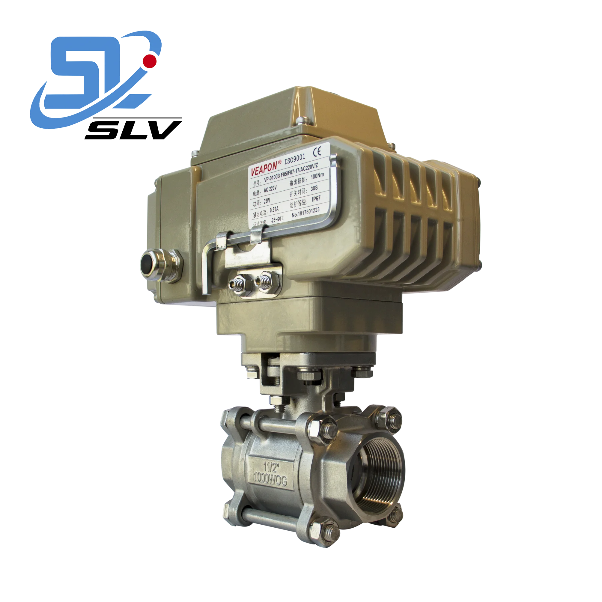 CF8M 1000WOG LPG Small 3 PCS 3 Pieces Electrical Actuators Screw Float Ball Valve