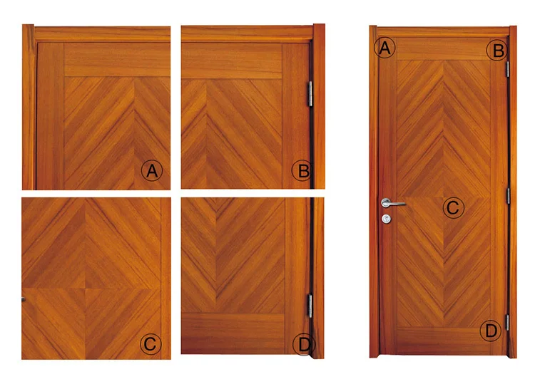 Hardwood Veneer Bungalow Solid Wood Penal Interior Door Designs