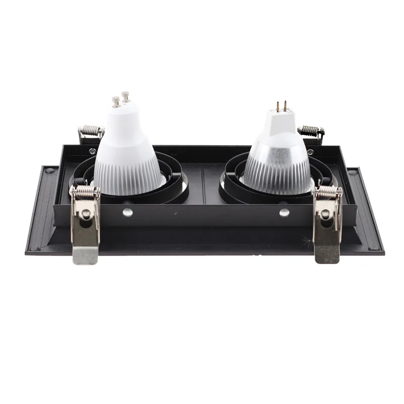 China Manufacture Directly 2 Head GU10 MR16 Recessed Downlight LED Spotlight Light Fixture Frame Holder