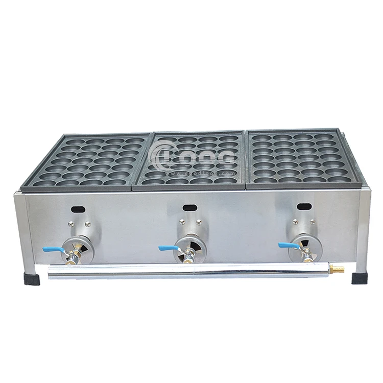 
Промышленная машина takoyaki, кухонное оборудование, коммерческое газовое японское гриль takoyaki с 3 тарелками 