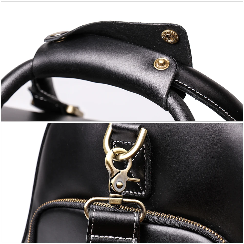 Ykk Zipper Duffle Bag With Shoes Compartment Genuine Leather Weekend Bag Duffel Bag For Outdoor