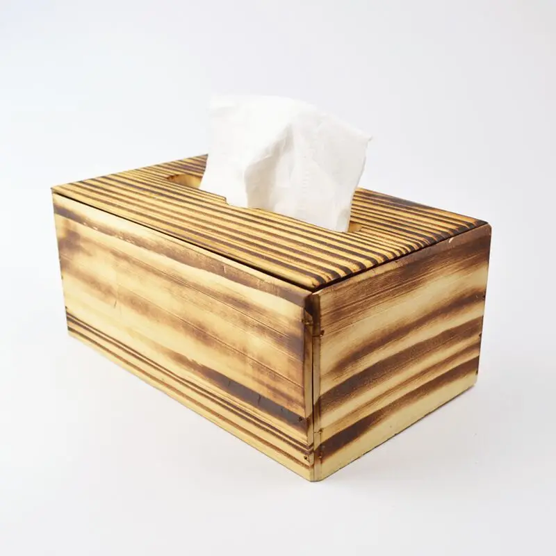 Napkin Holder Desktop Accessory Tissue Box Crafts Handmade Eco-friendly DIY  Printed Wood Rustic Bamboo Wooden Box Personal Care