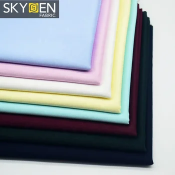 combed count 60*60 satin textile 100% cotton solid color plain man shirt shirting fabric wholesale fabric satin fabric