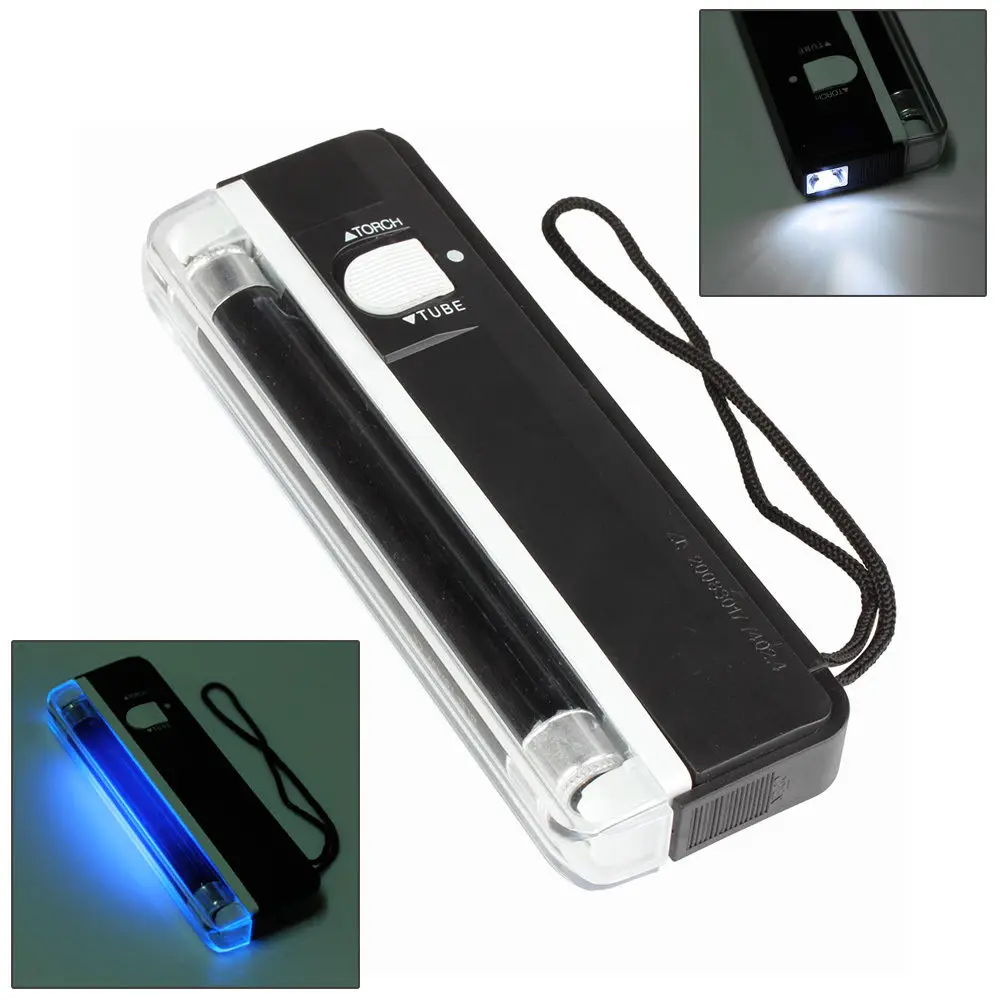 Easy Handheld UV Light Torch Blacklight Counterfeit Bill Money Detector Portable 