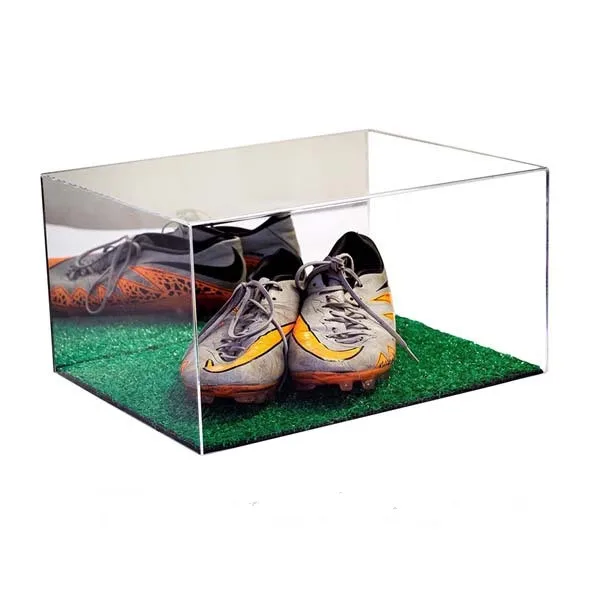 Tienda de zapatillas de deporte de acrílico transparente de vidrio caja de  zapatos de venta al por menor en línea de exhibición de acrílico del zapato 