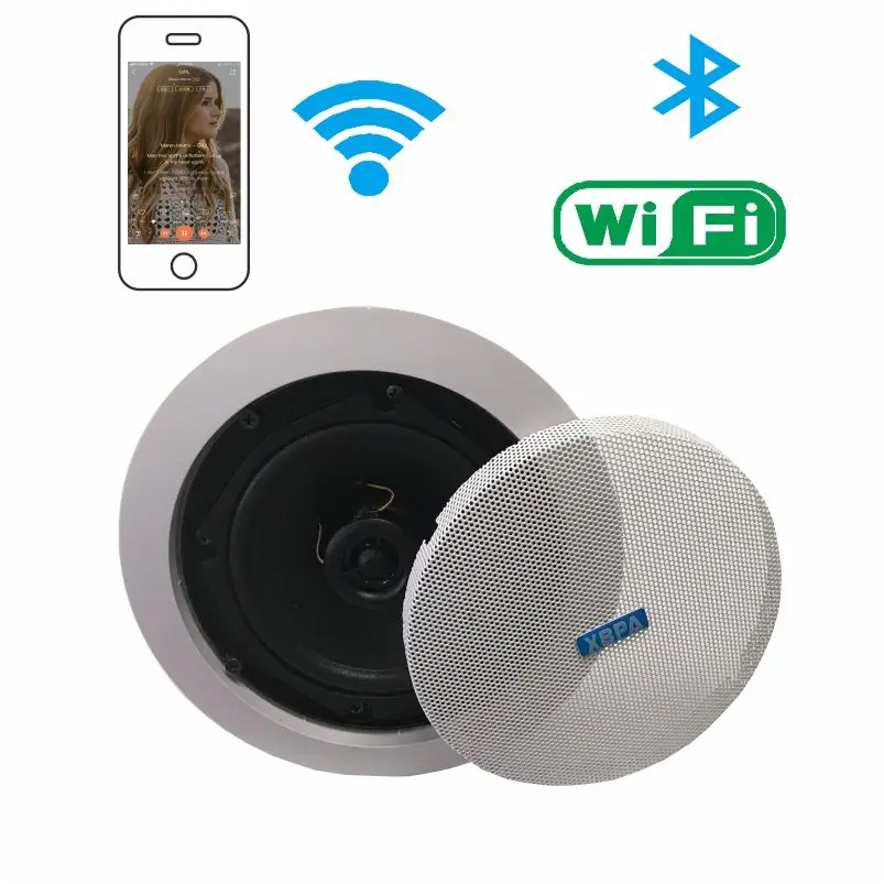 Wi fi колонка. Потолочный динамик с Bluetooth. Динамик с вайфаем. Беспроводные встраиваемые колонки.