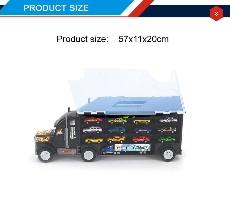 carrier vehicle toy container truck with 12 alloy cars and 1 container car