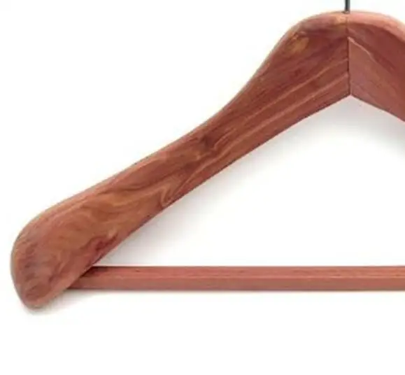 Household Essentials CedarFresh Deluxe Cedar Coat Hanger with Fixed Bar,  Red,natural