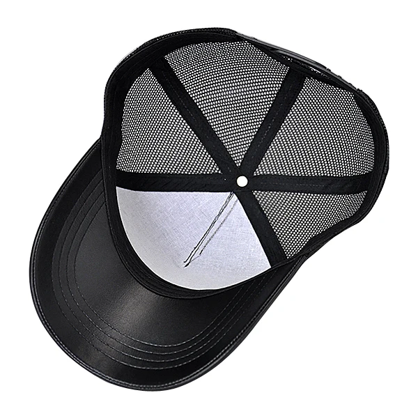 Luxury Plain Blank Gorros Pu Waterproof 5 Panel Curved Brim Black ...