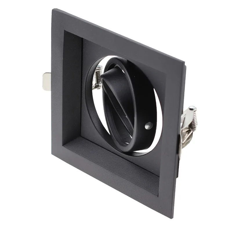 MR16 GU10 Bulb Recessed Light Fixture Trim Rings White Square Downlight Frame