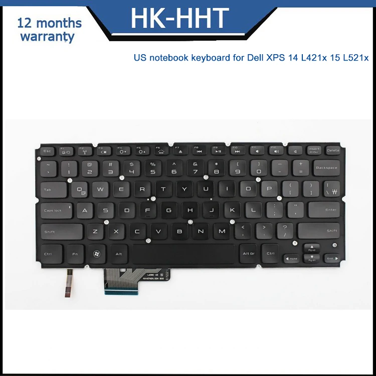 HK-HHT Black US Keyboard for Dell XPS 14 L421x 15 L521x