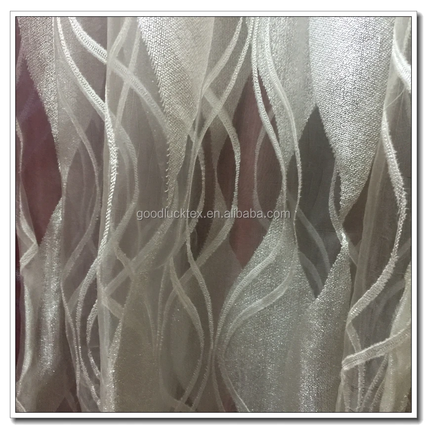 Ткань из органзы 100% полиэстер с вышивкой для штор