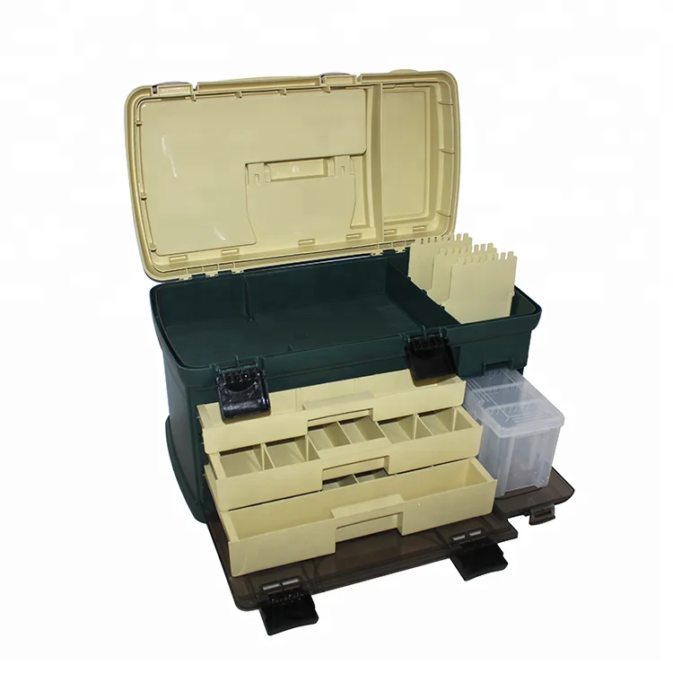 550*300*300mm PP+PC Fishing Tackle Box - High Quality TPE Handle