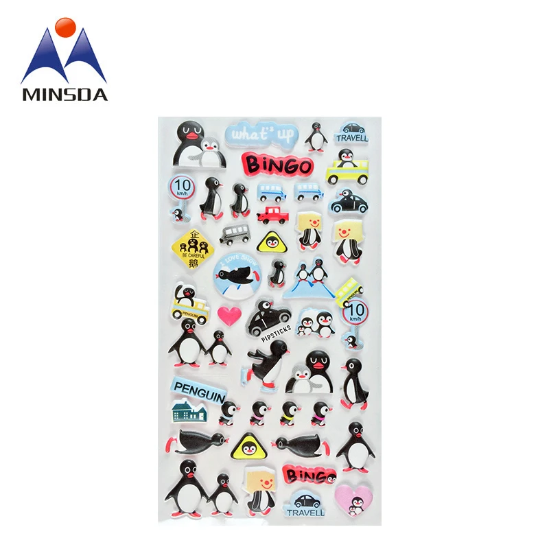 Minsda Shenzhen Puffy Sticker Custom Printing Die Cut Adhesive Sheet Bubble Sticker