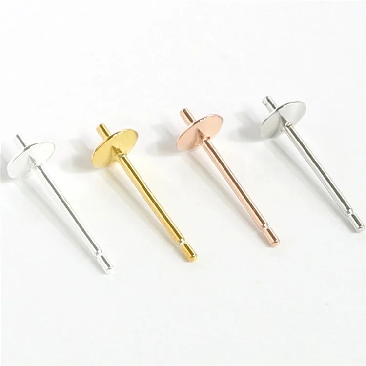 S925 sterling silver needle Stud Earrings Parts For Women Brass