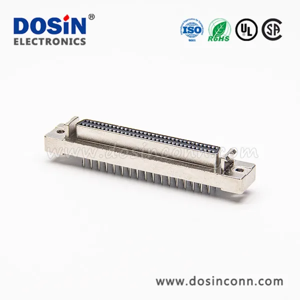 Straight SCSI 50 Pin  HPDB Socket Connector for Pcb Mount