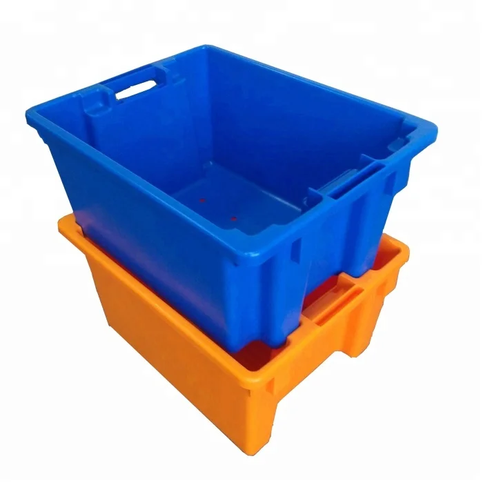 Folding Container Turnover Box Nestable Solid Large Stackable Crate Plastic Durable  Moving Crates Tote Box