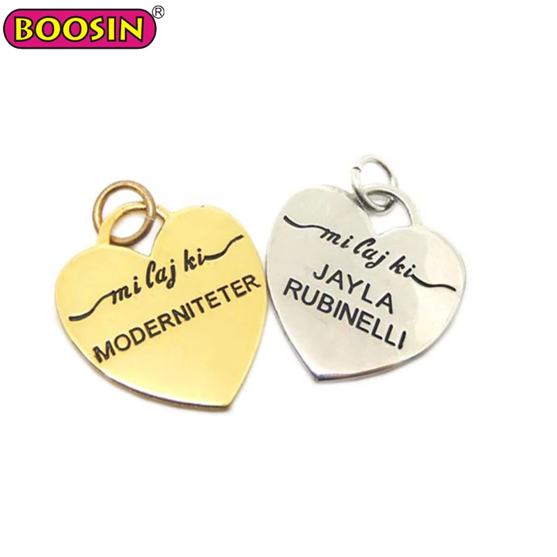 Source Personalized wholesale custom logo stamped metal tag charms, letter  word phrase tags on m.