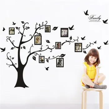Large Family Tree Wall Decal. Peel & stick vinyl sheet, easy to install & apply history decor mural for home, bedroom