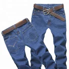 Custom made cargo work wear man pants embroider or printing blue jeans cheap jeans by OEM yulin factory