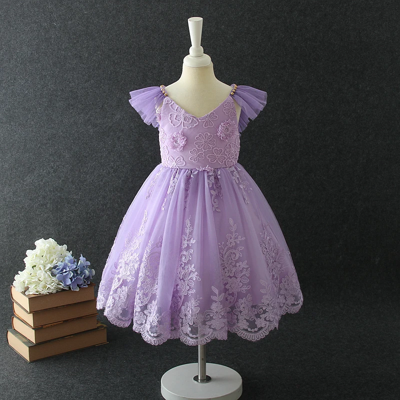 open lace back dress Sky Blue Ball-Gown Tulle 3D Flowers Sweetheart Quinceanera Dresses Lavender / 16
